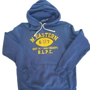 Polo Ralph Lauren Fleece Hoodie Men's M Blue Dist14 - AAA Champs R.L.P.C Cotton